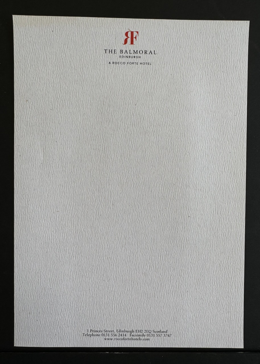 Balmoral Edinburgh stationery image 4