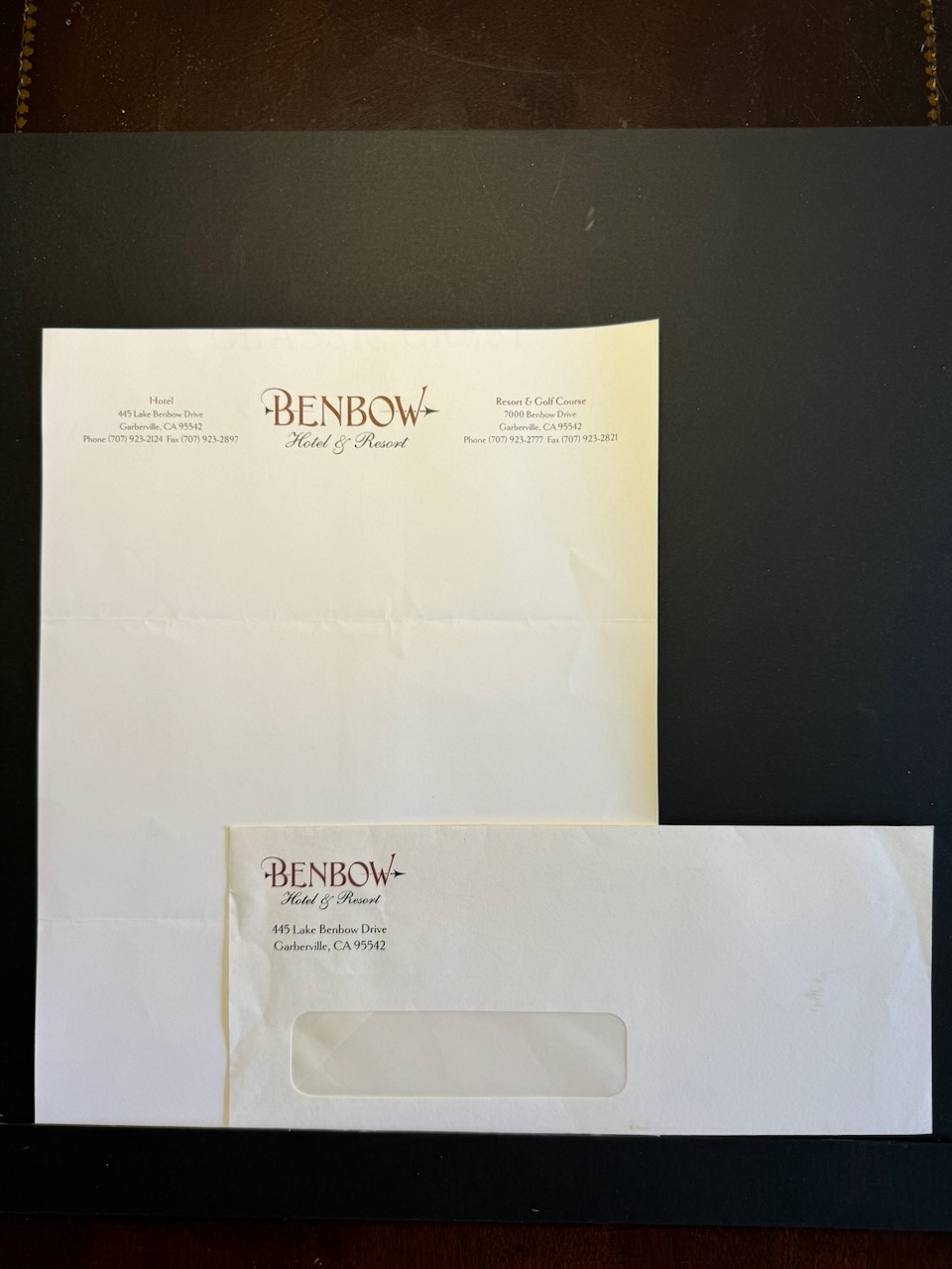 Benbow Hotel stationery image 3