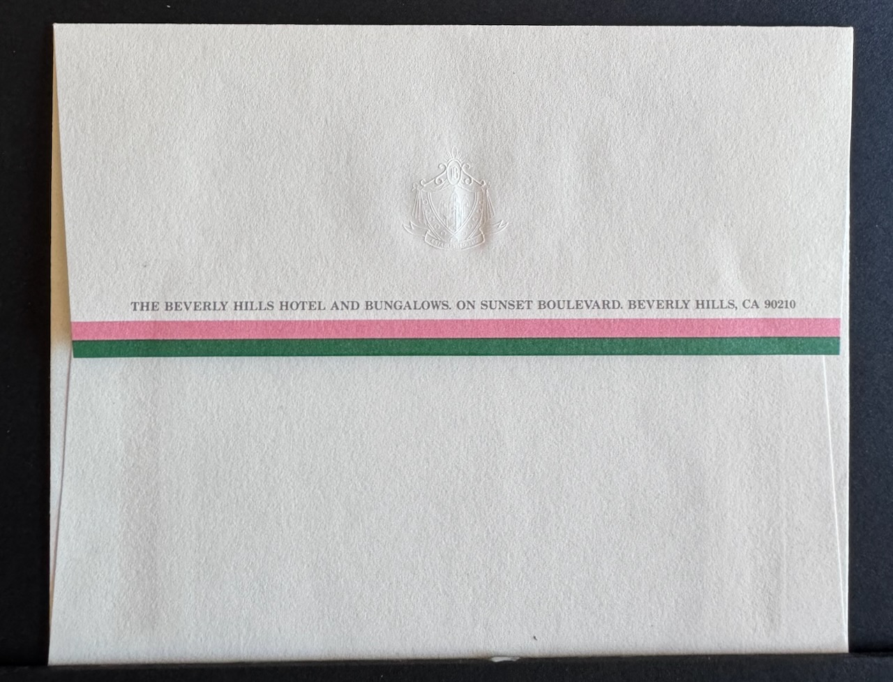 Beverly Hills Hotel stationery image 4