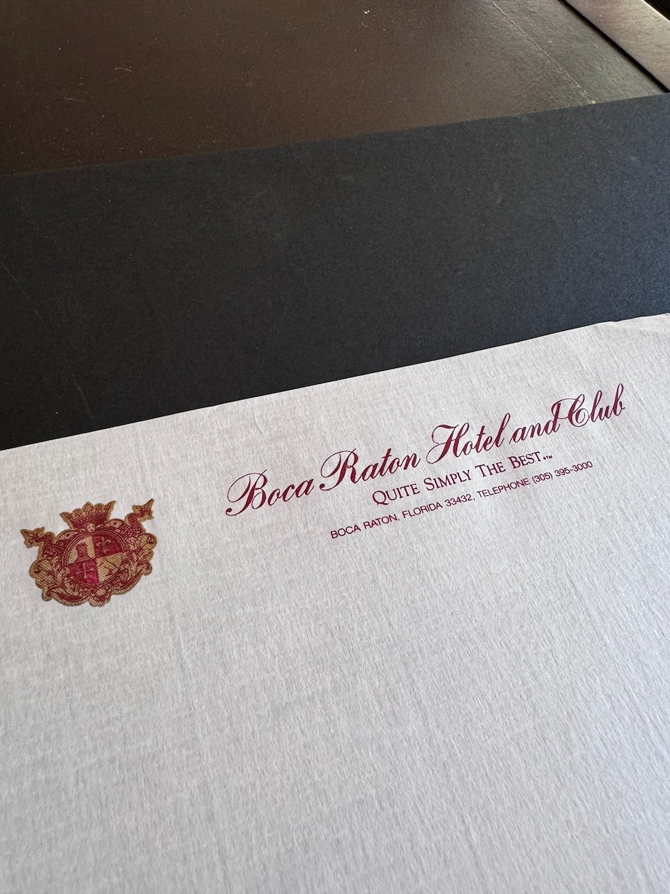 Boca Raton Hotel and Club stationery image 1