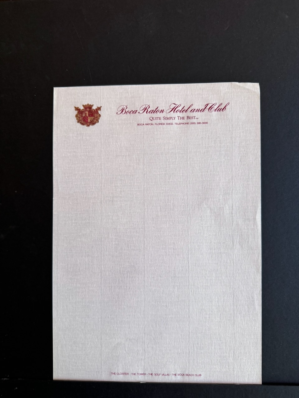 Boca Raton Hotel and Club stationery image 2