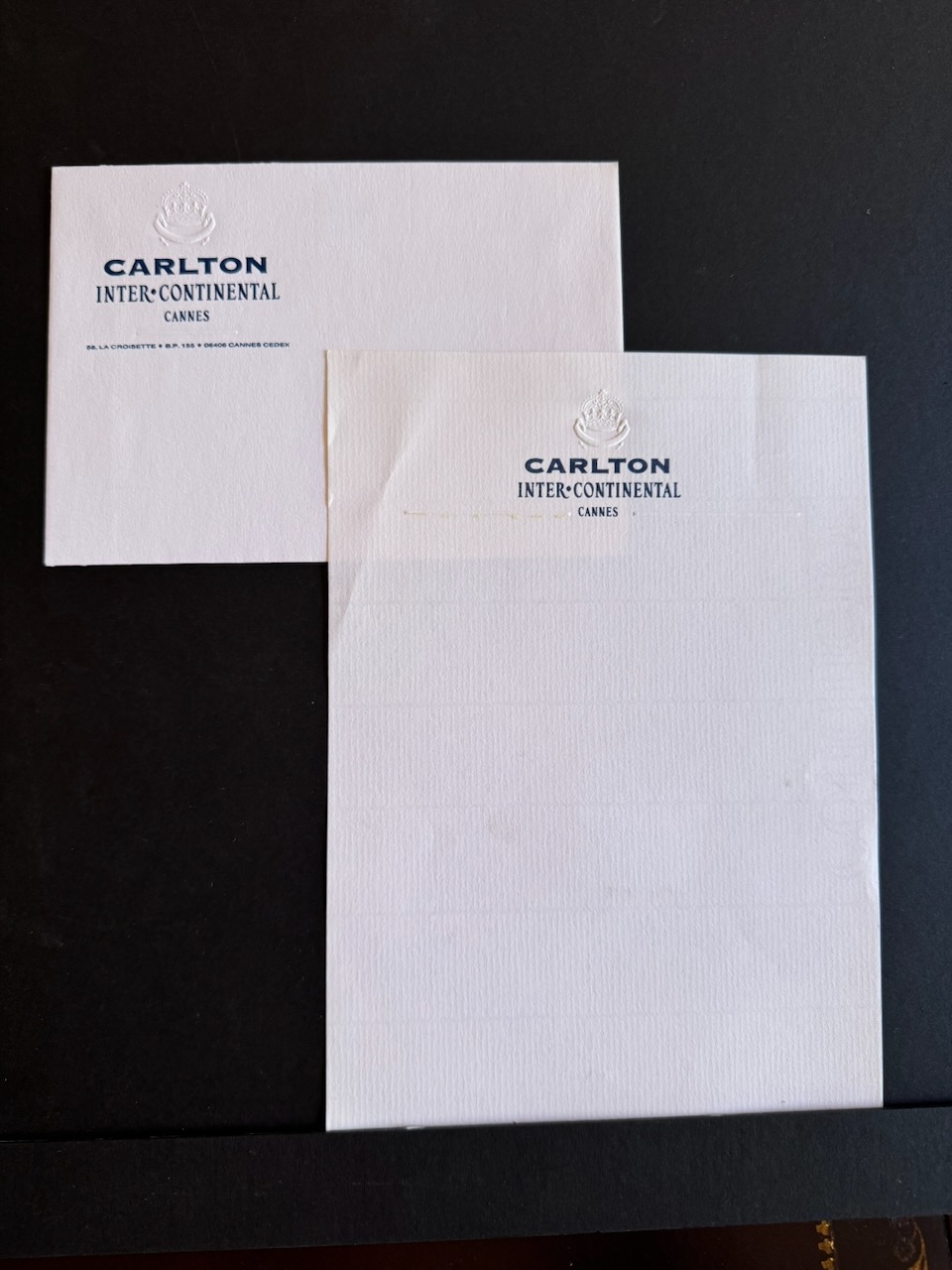 Carlton intercontinental Cannes stationery image 2