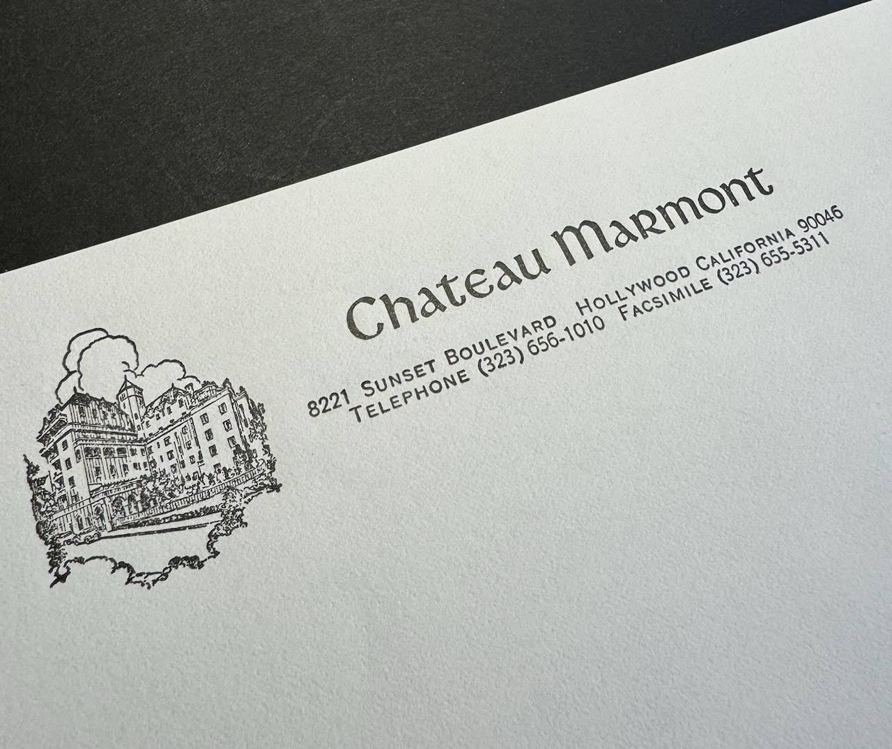 Chateau Marmont stationery image 1