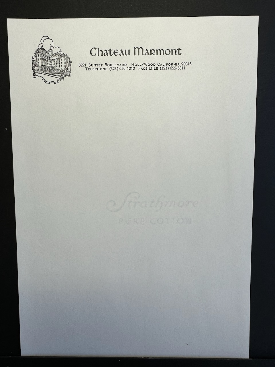 Chateau Marmont stationery image 2