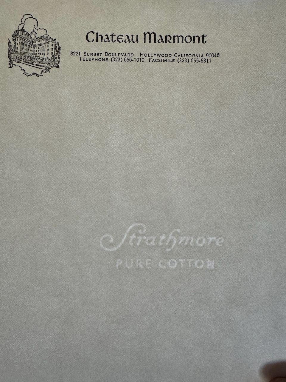 Chateau Marmont stationery image 4