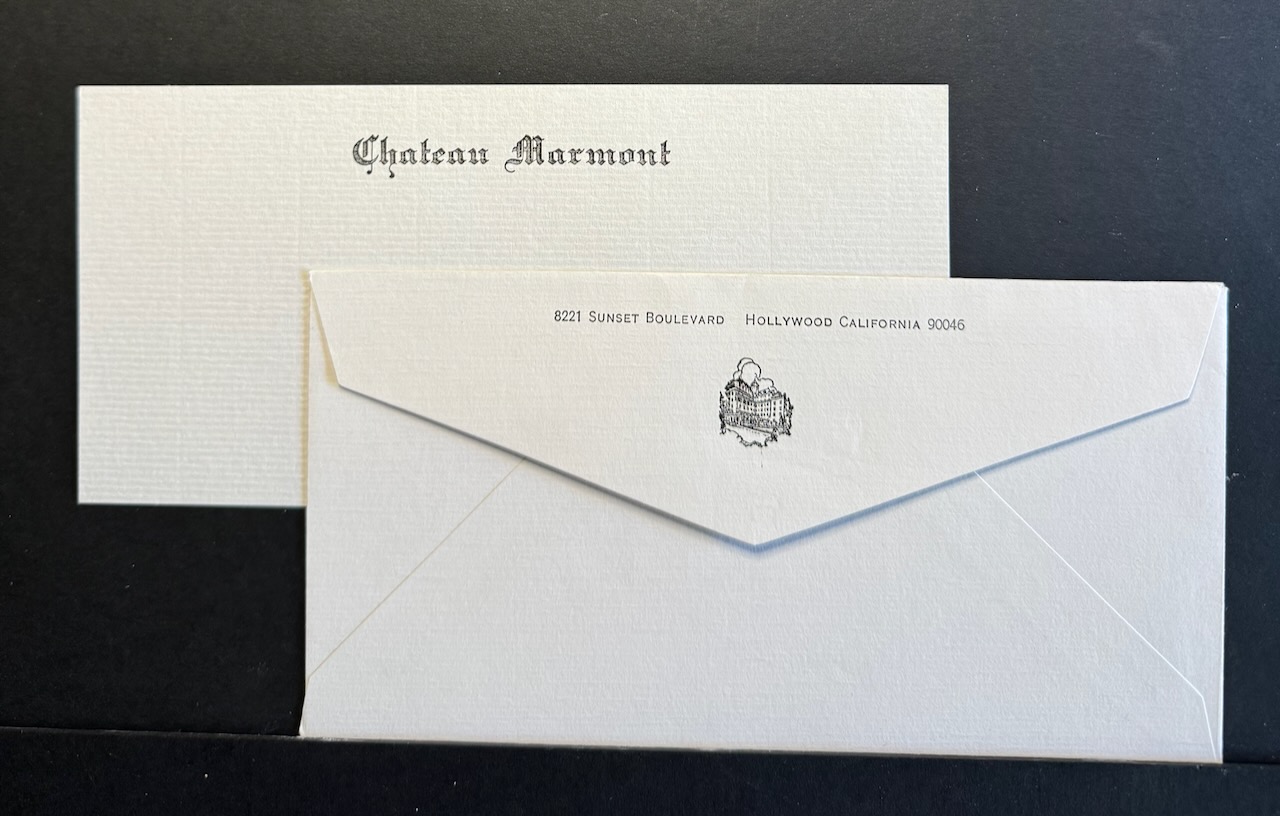 Chateau Marmont stationery image 7