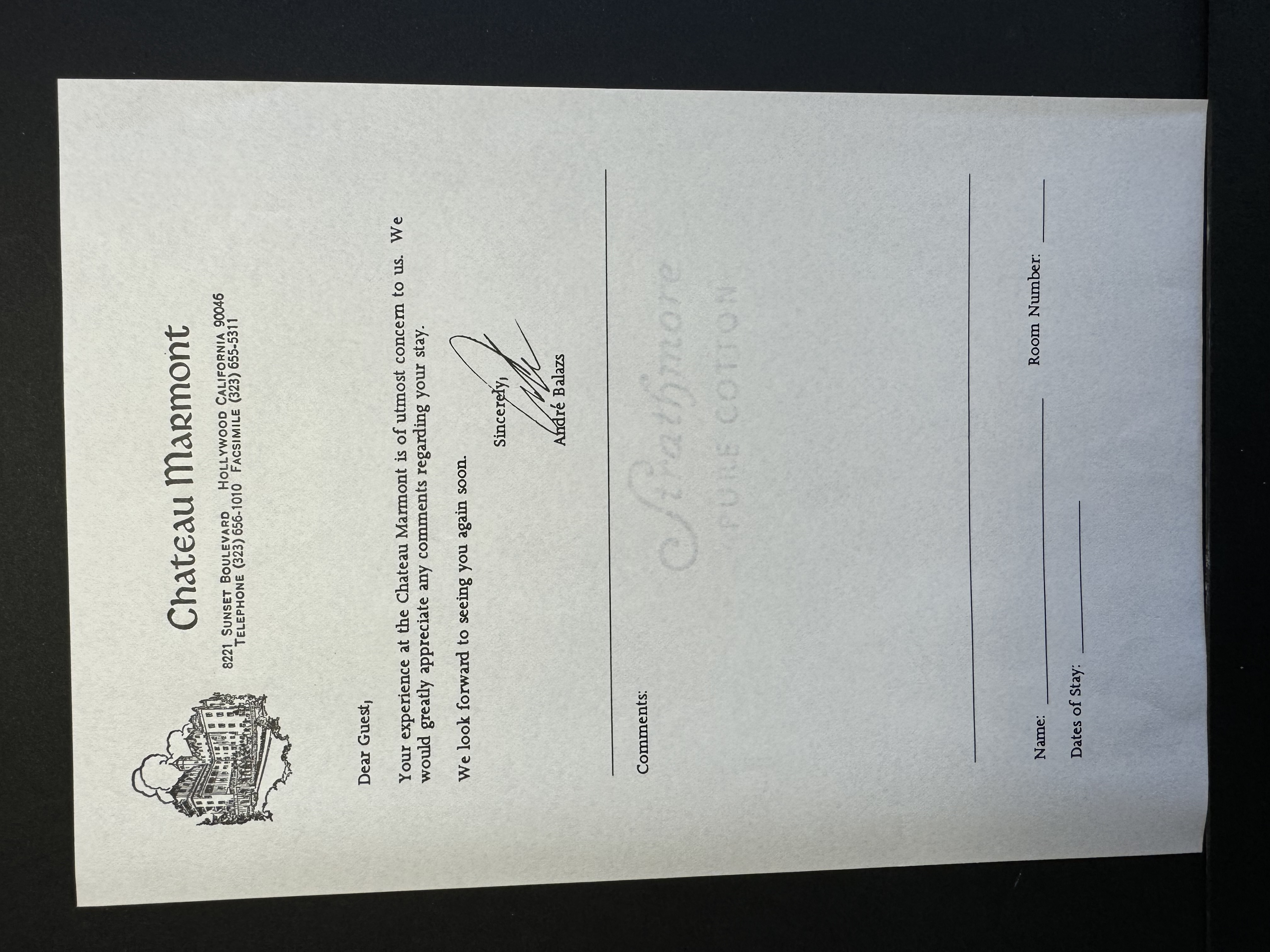 Additional stationery piece