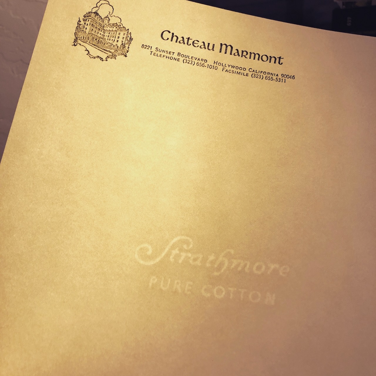 Chateau Marmont stationery image 8