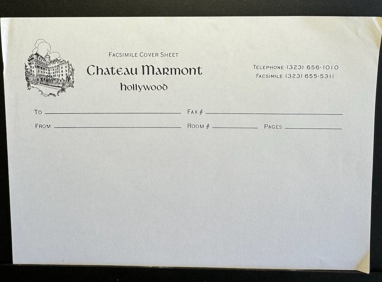 Chateau Marmont stationery image 9