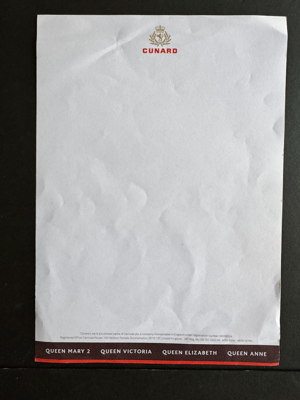 Cunard stationery image 8