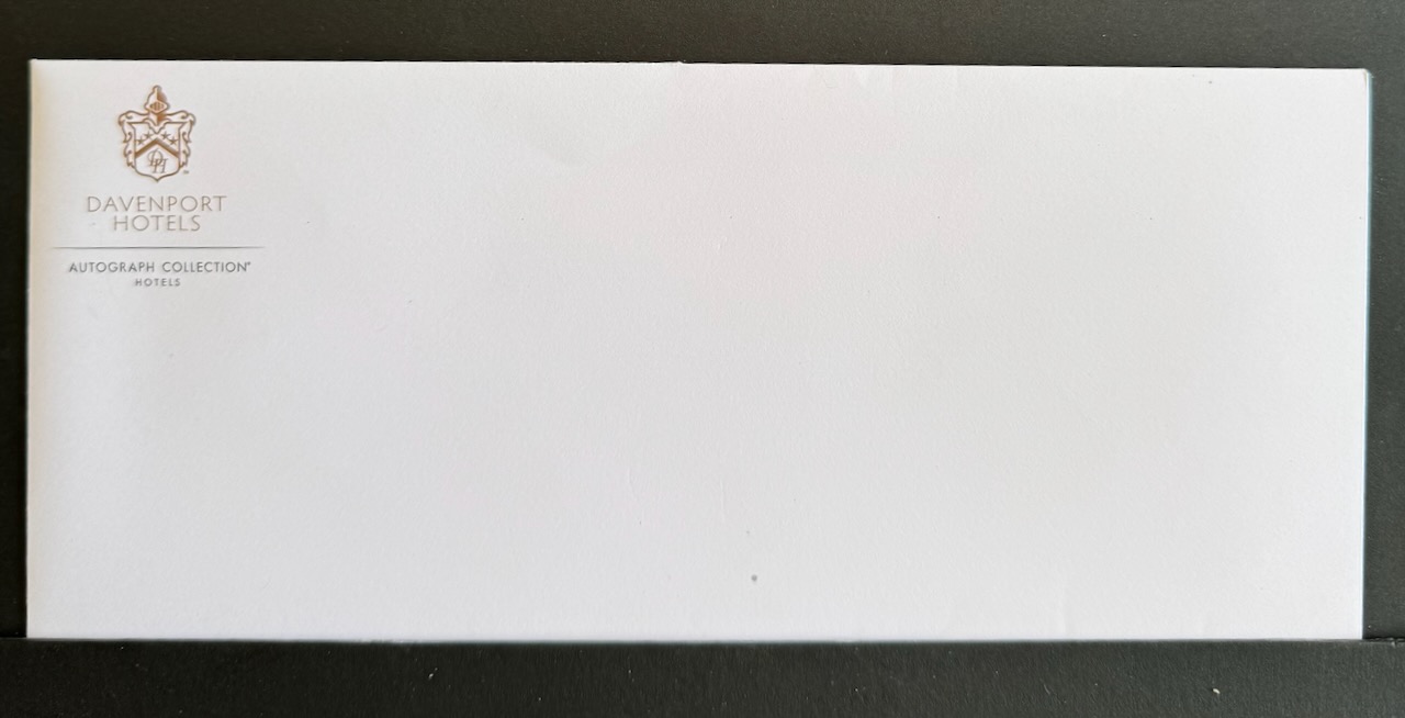 Davenport Hotel Spokane stationery image 4