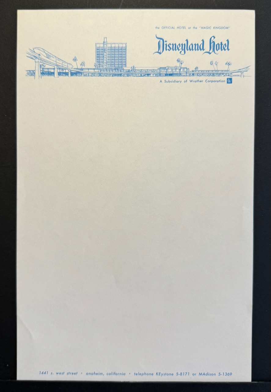 Disneyland Resort Anaheim stationery image 2