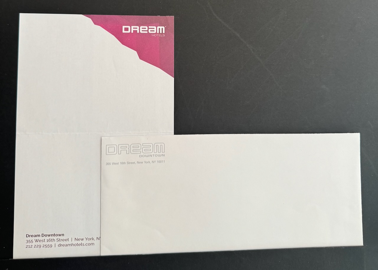 Dream Downtown NYC stationery image 4