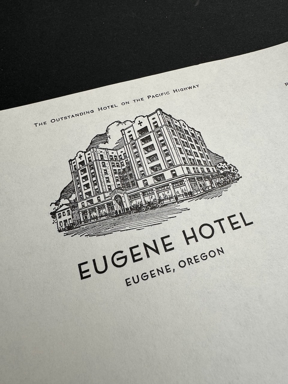 Eugene Hotel Eugene OR stationery image 1
