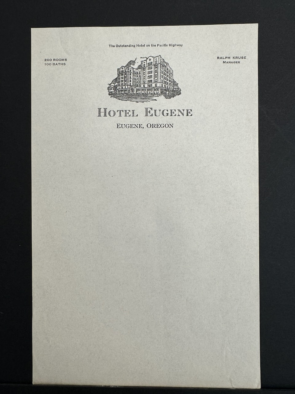 Eugene Hotel Eugene OR stationery image 4