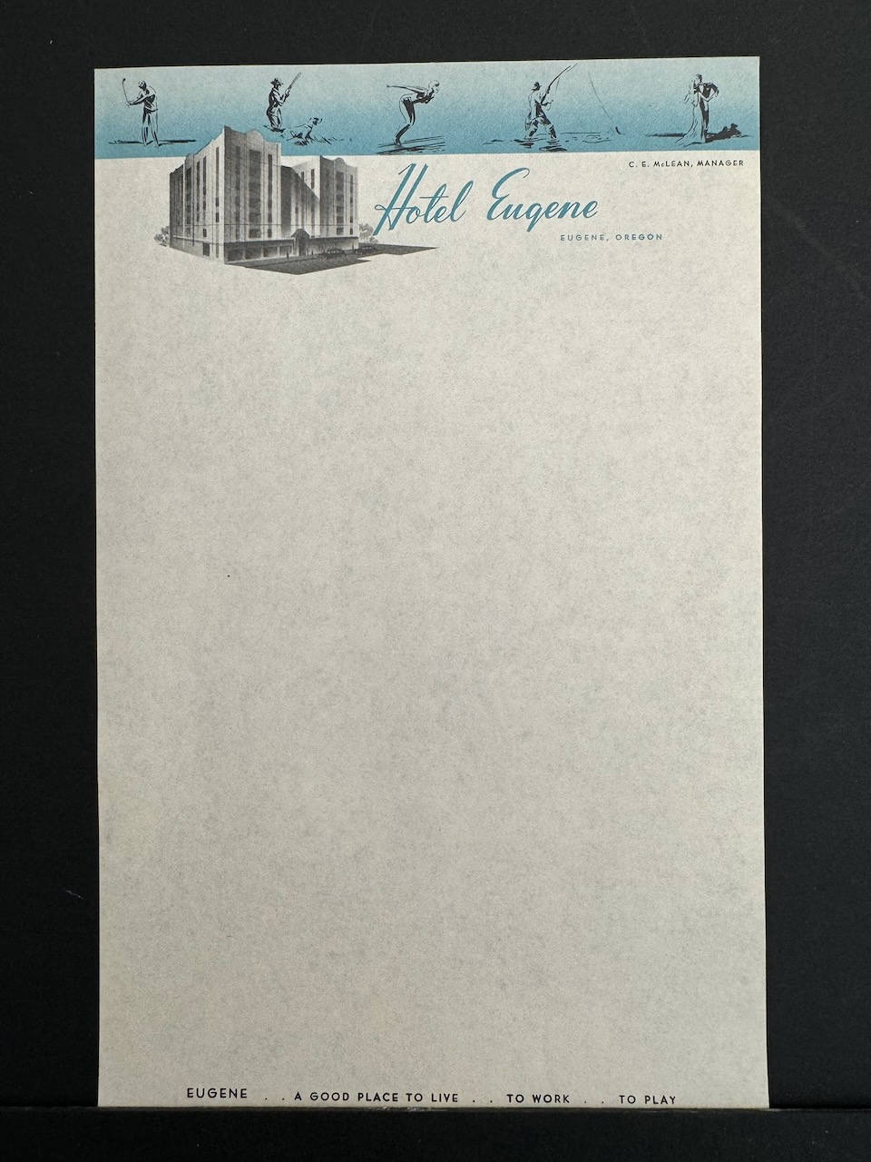 Eugene Hotel Eugene OR stationery image 5
