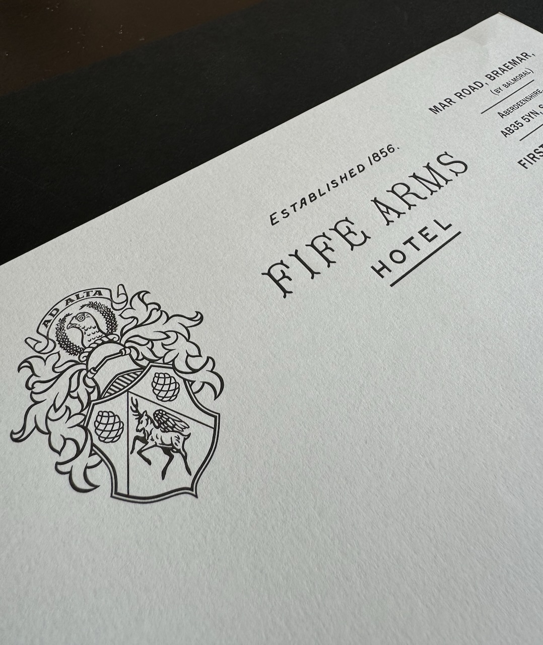Fife Arms Braemar stationery image 1