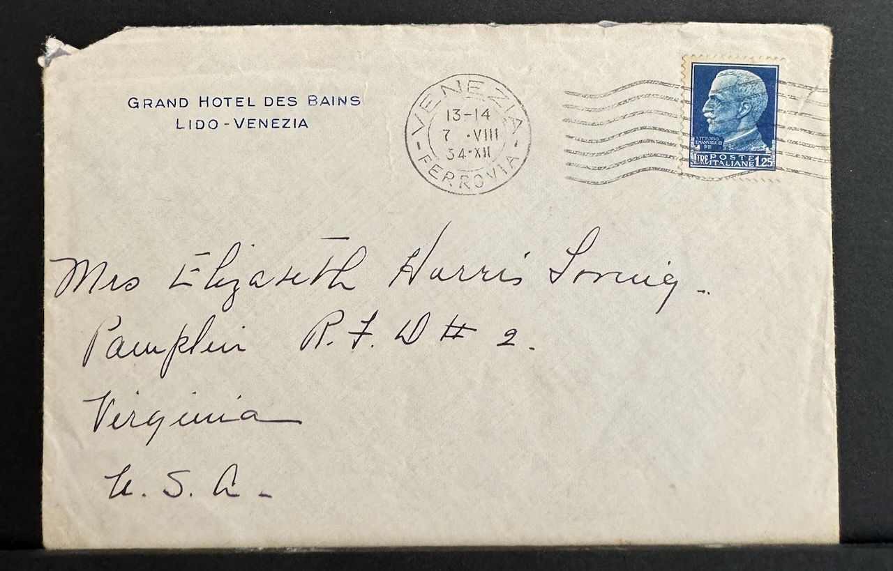 GRAND HOTEL DES BAINS Lido Venice stationery image 3