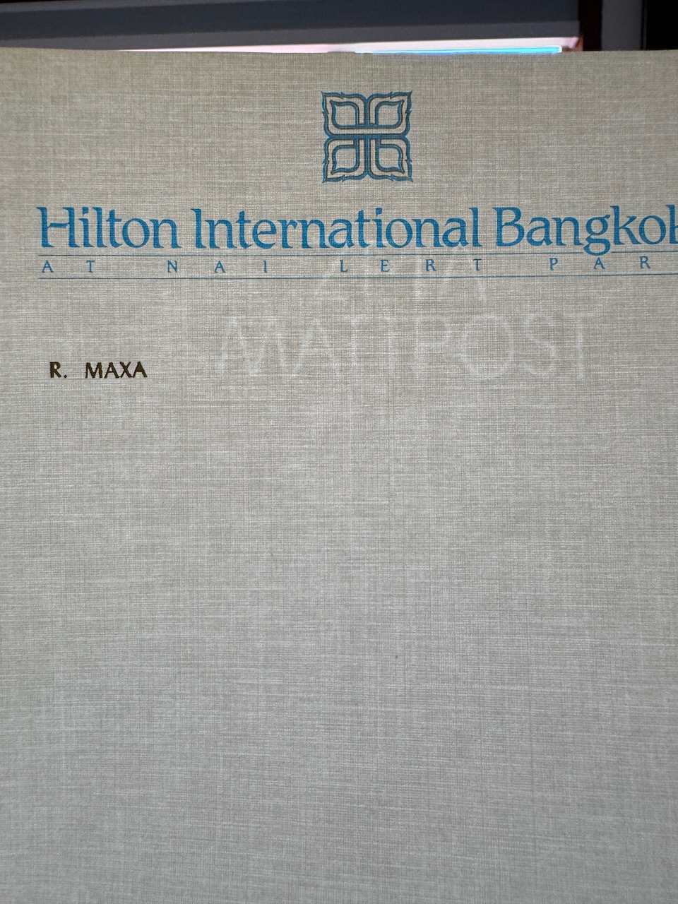 Hilton International Bangkok stationery image 3