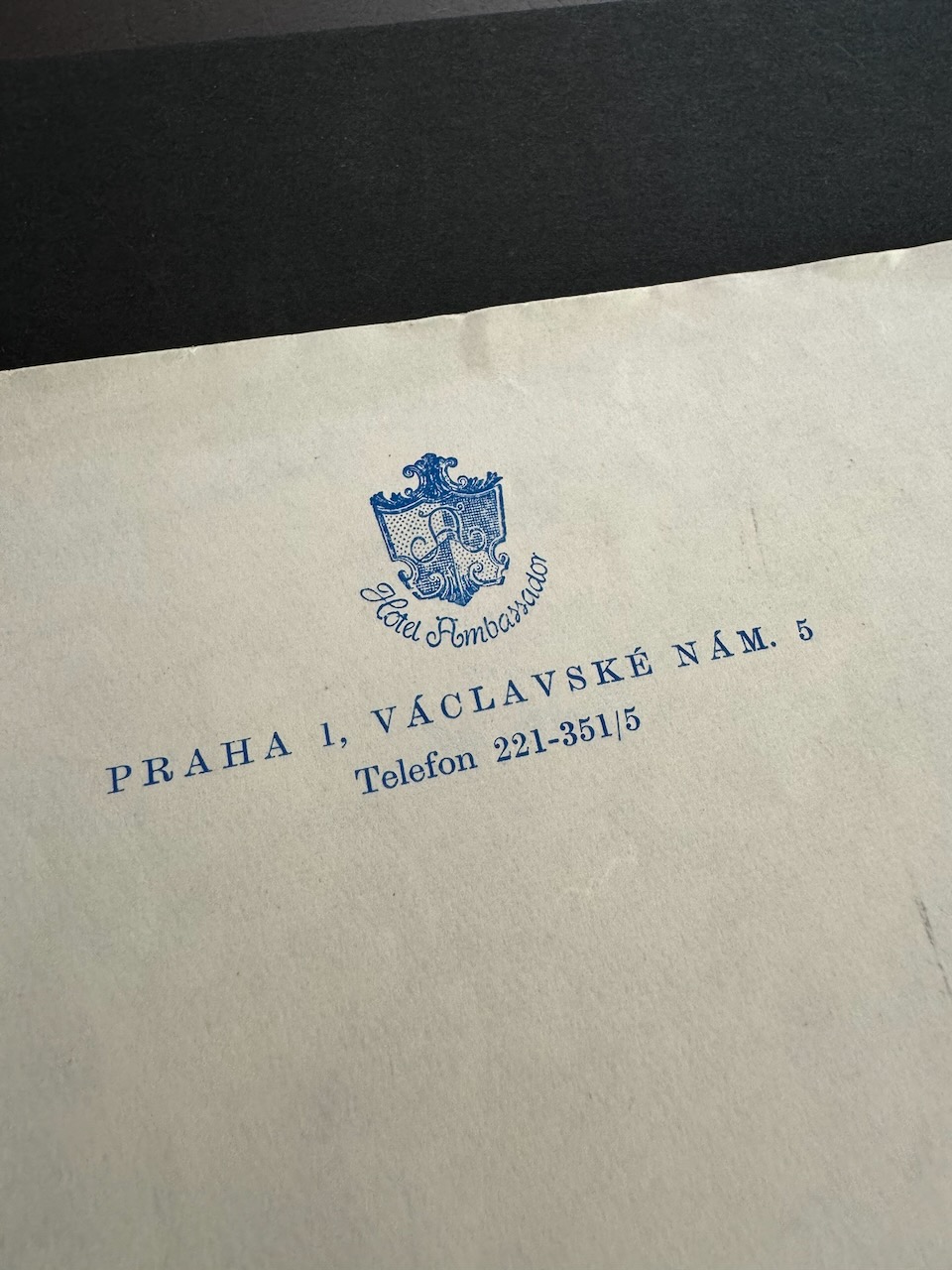 Hotel Ambassador Prague stationery image 1