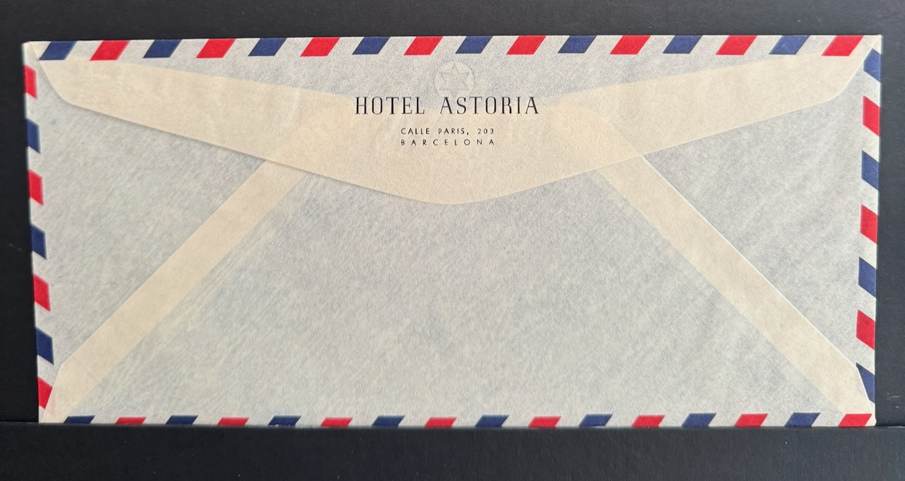 Hotel Astoria Barcelona stationery image 4