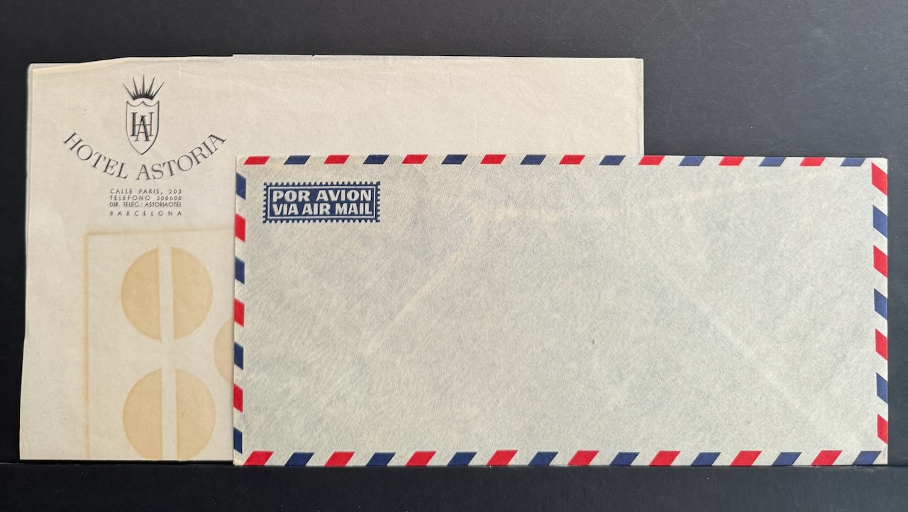 Hotel Astoria Barcelona stationery image 6