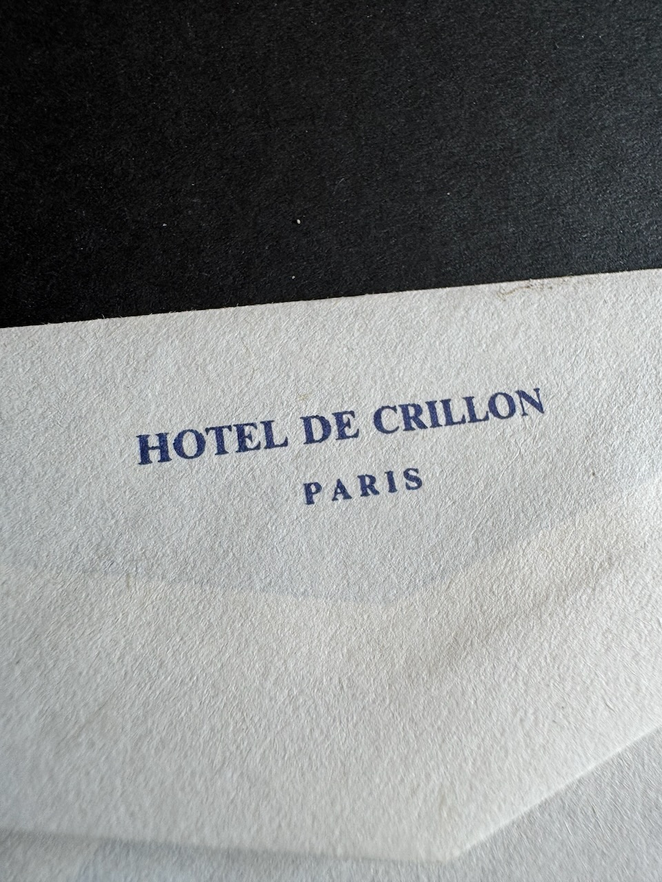 Hotel Crillon Paris stationery image 8