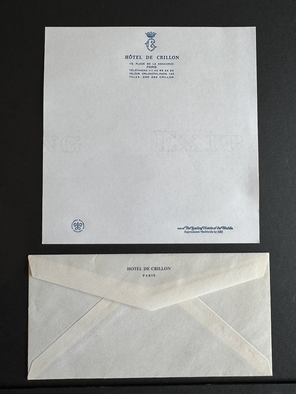 Hotel Crillon Paris stationery image 9