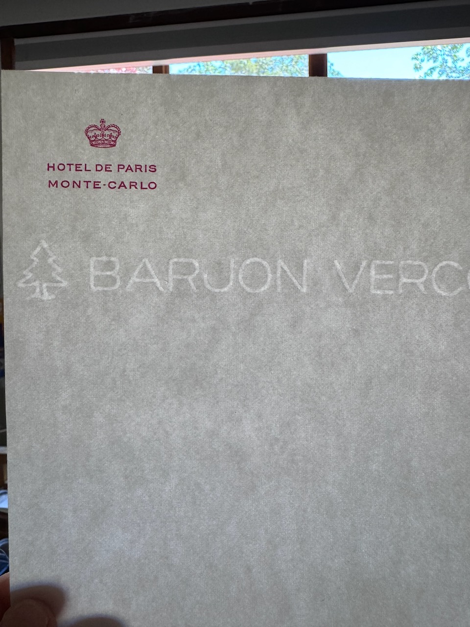 HOTEL DE PARIS MONTE-CARLO stationery image 3