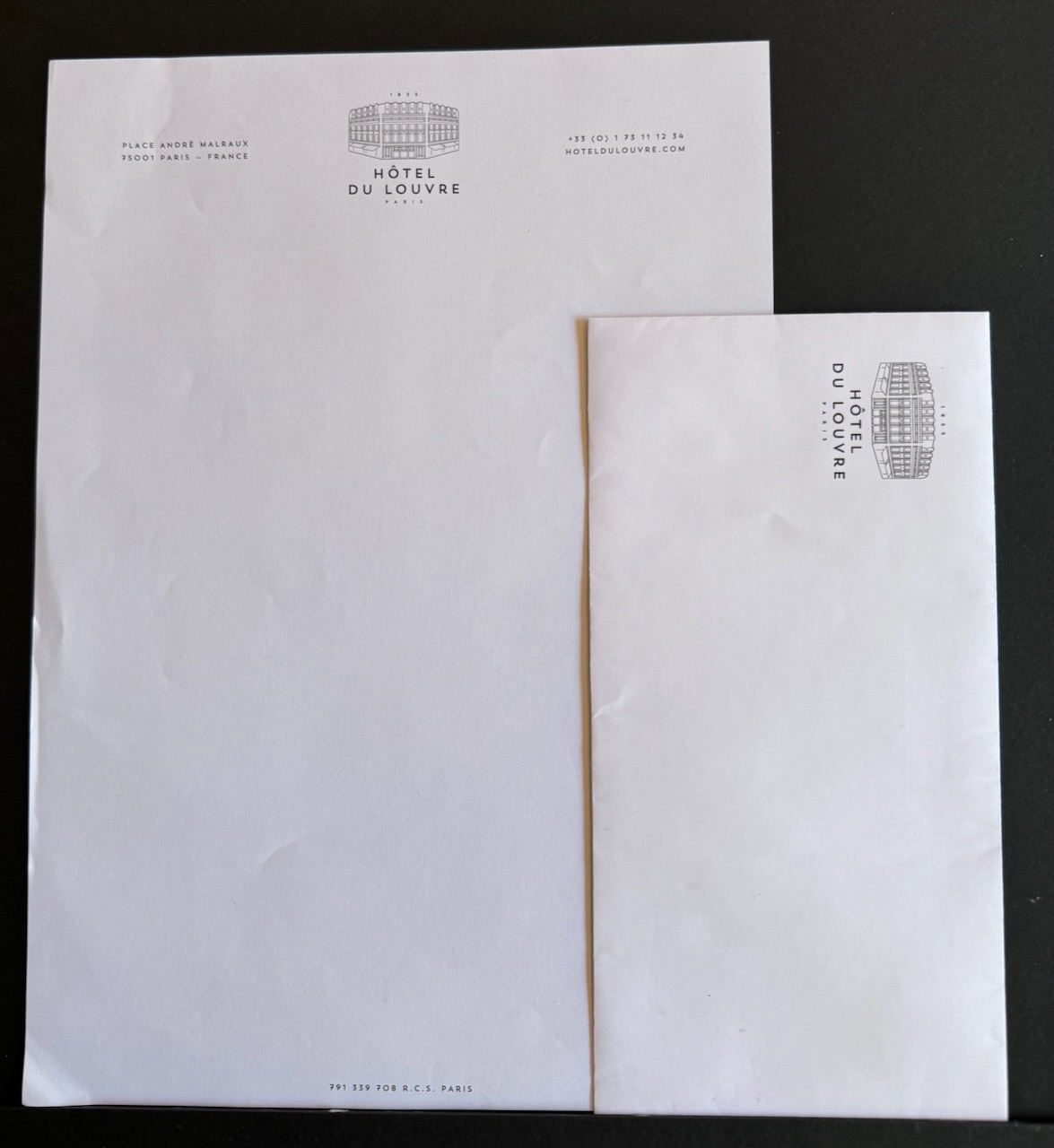 Hotel du Louvre Paris stationery image 2