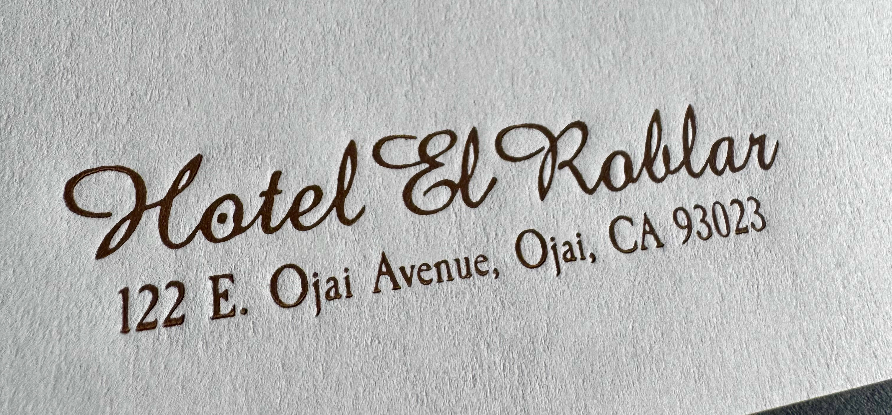 Hotel El Roblar stationery image 3