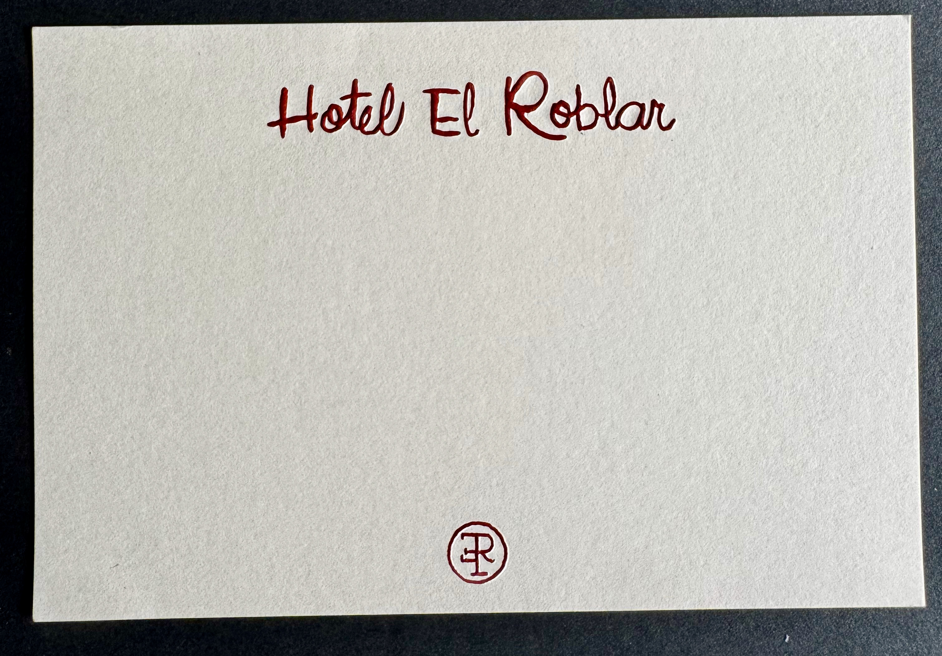 Hotel El Roblar stationery image 6