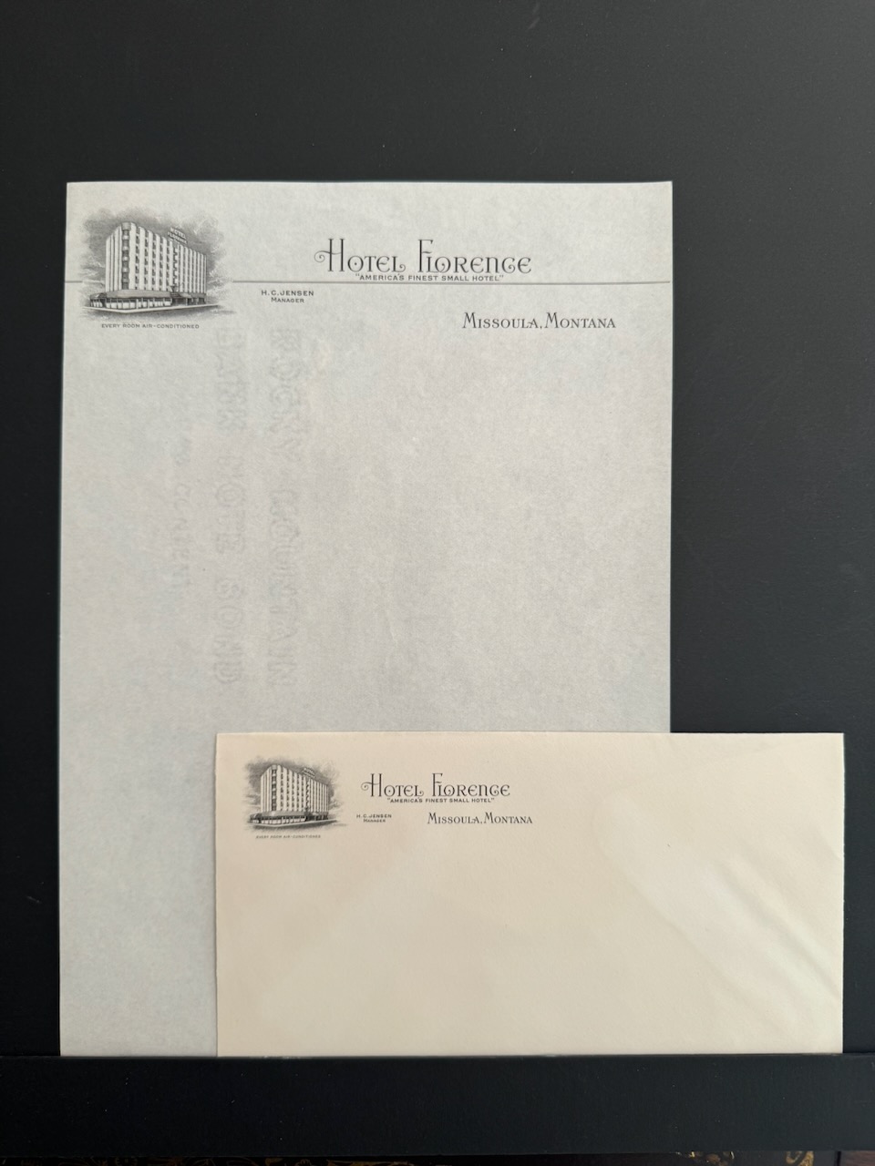 Hotel Florence Missoula MT stationery image 3