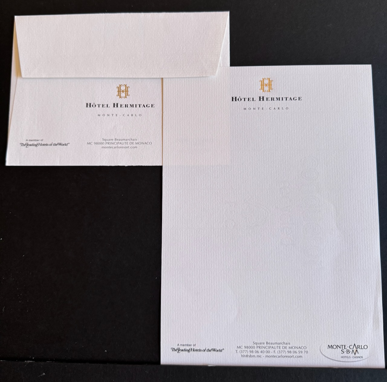 Hotel Hermitage Monte Carlo stationery image 3