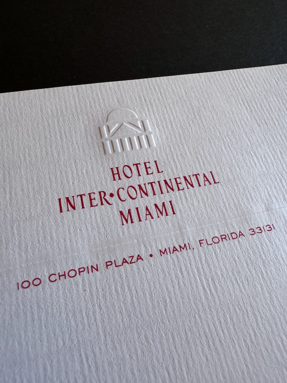 HOTEL INTERCONTINENTAL MIAMI stationery image 1