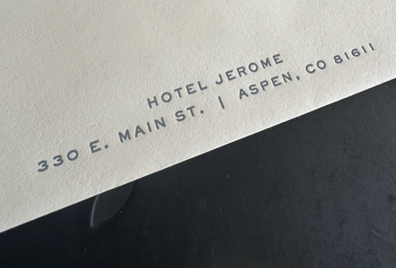 Hotel Jerome Aspen stationery image 4