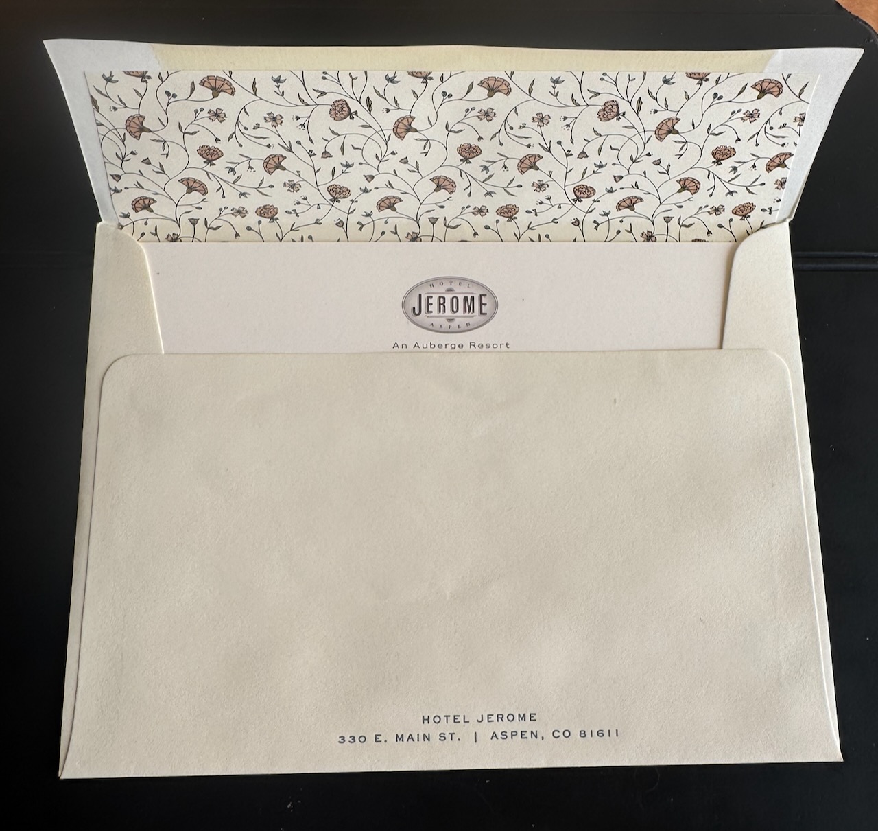 Hotel Jerome Aspen stationery image 5