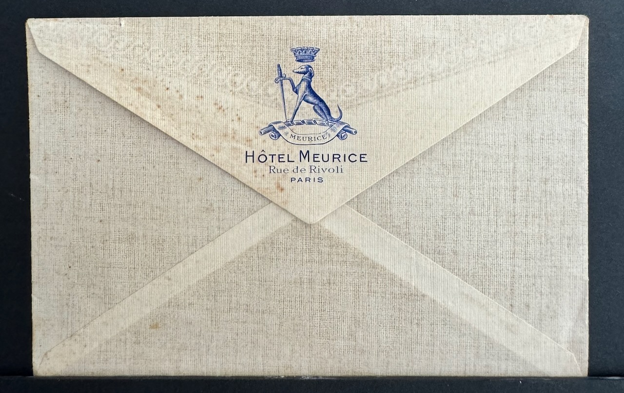 Hotel Meurice Paris stationery image 11