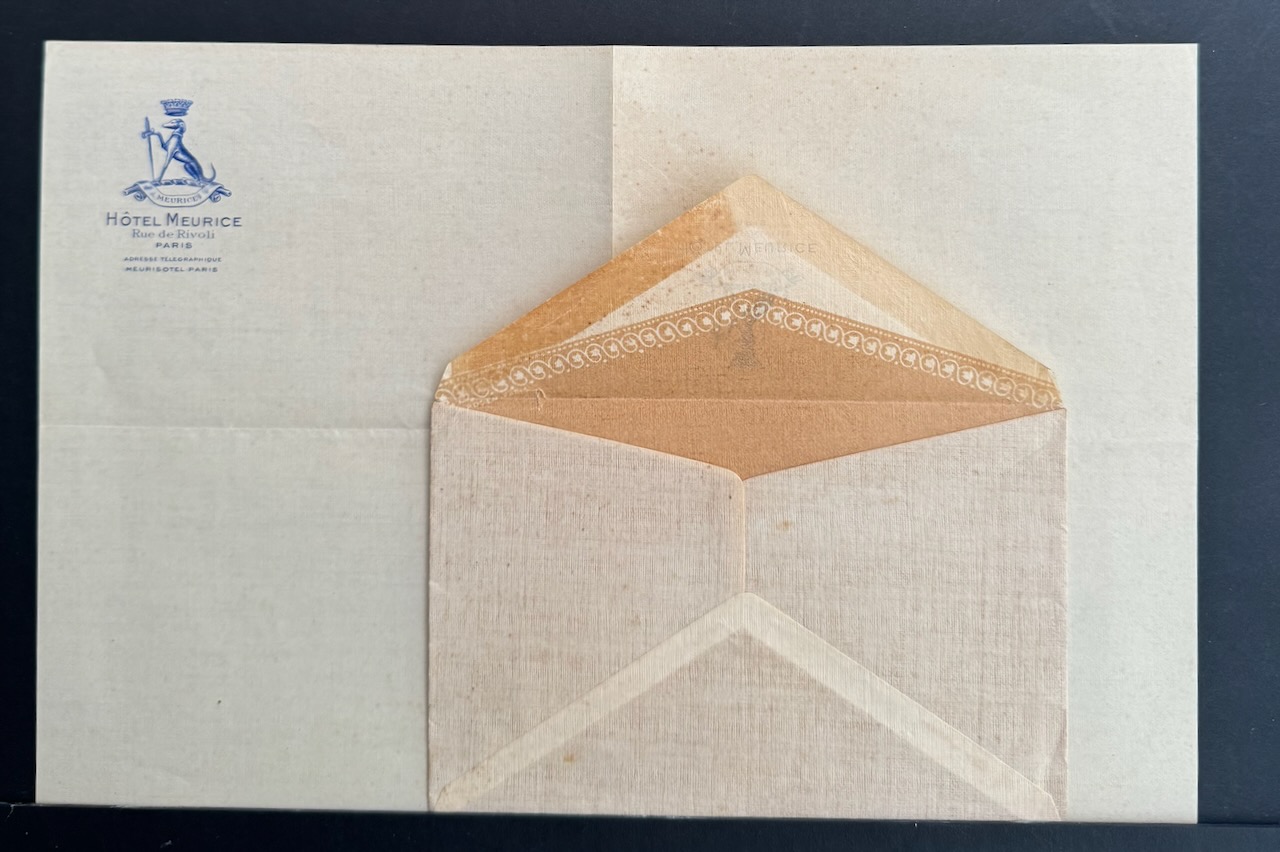 Hotel Meurice Paris stationery image 13