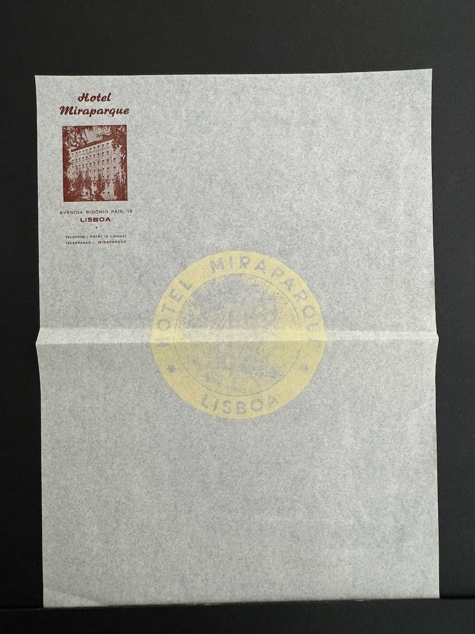 Hotel Miraparque Lisbon stationery image 4