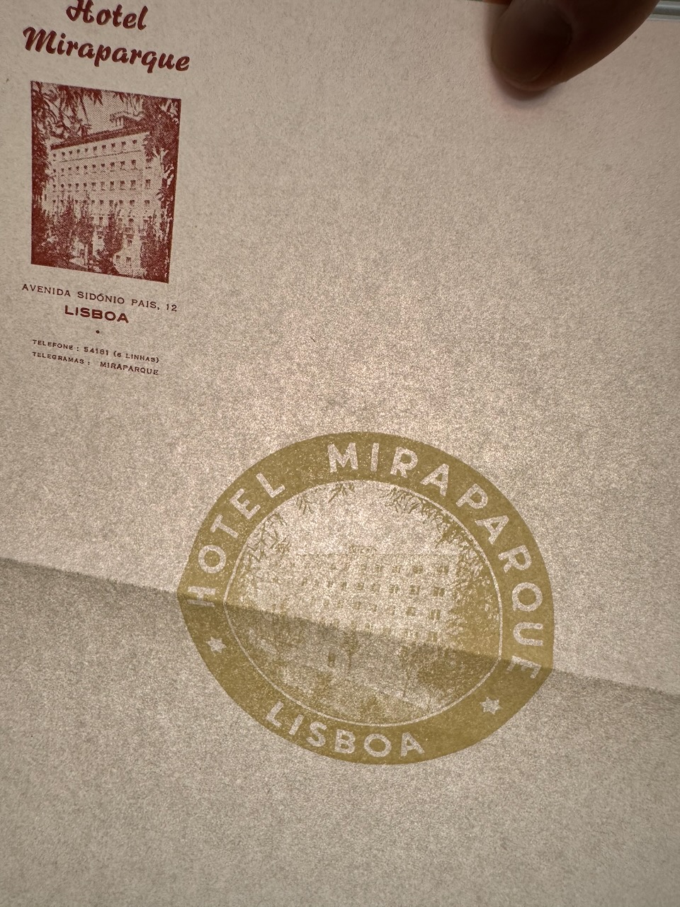 Hotel Miraparque Lisbon stationery image 5
