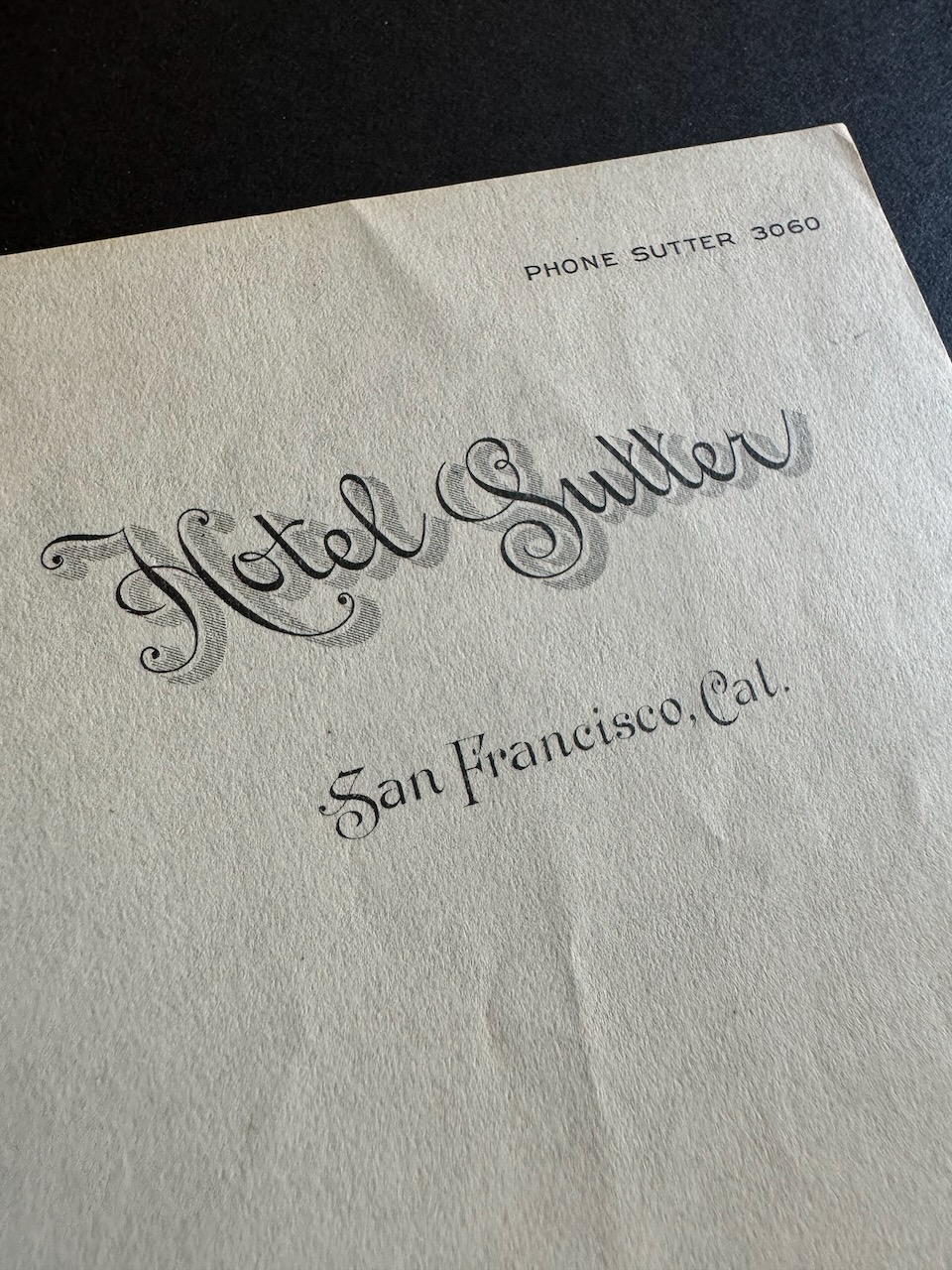 Hotel Sutter San Francisco stationery image 1