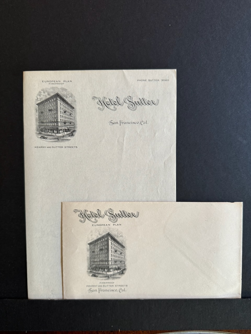 Hotel Sutter San Francisco stationery image 5