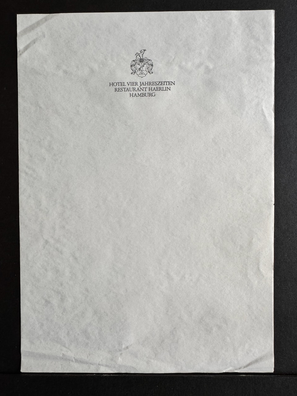 Hotel Vier Jahreszeiten Hamburg stationery image 3