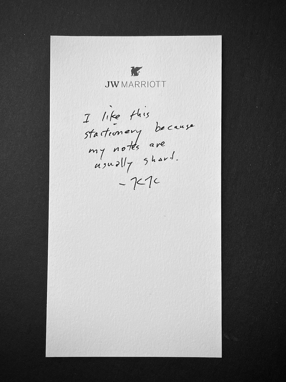 JW Marriott stationery image 3