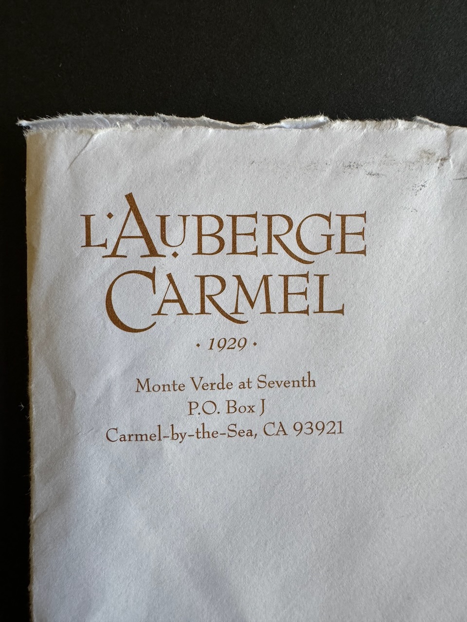 L'Auberge Carmel stationery image 3