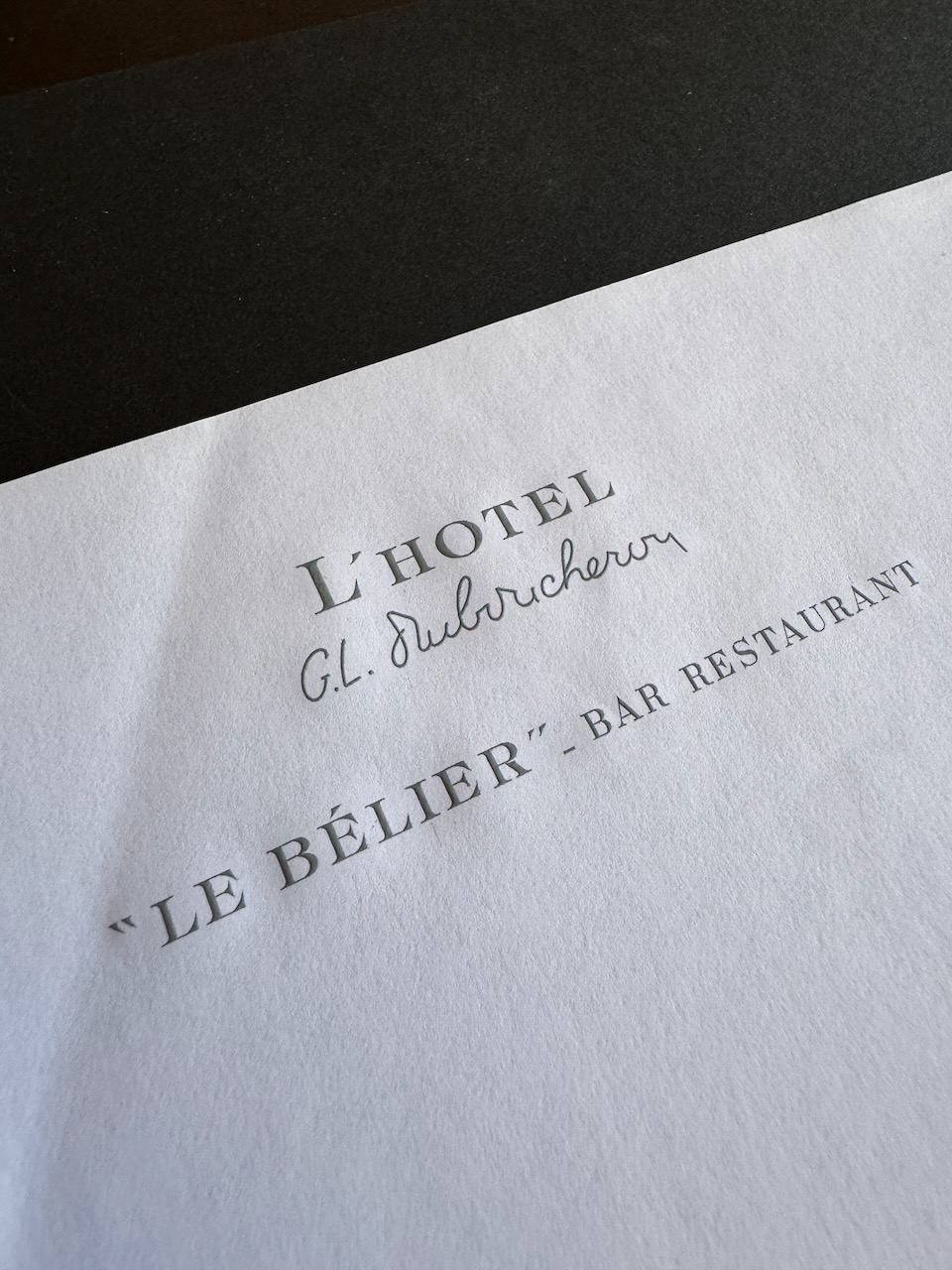 L'HOTEL GL. Aubrucheren Paris stationery image 1