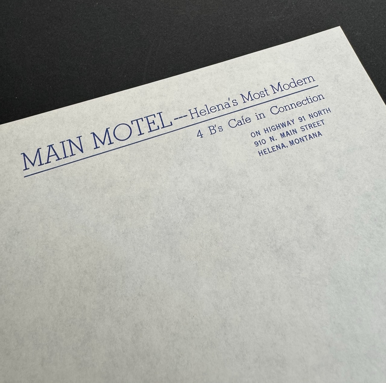 Main Motel Helena MT stationery image 1