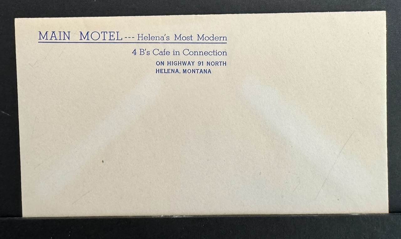 Main Motel Helena MT stationery image 3