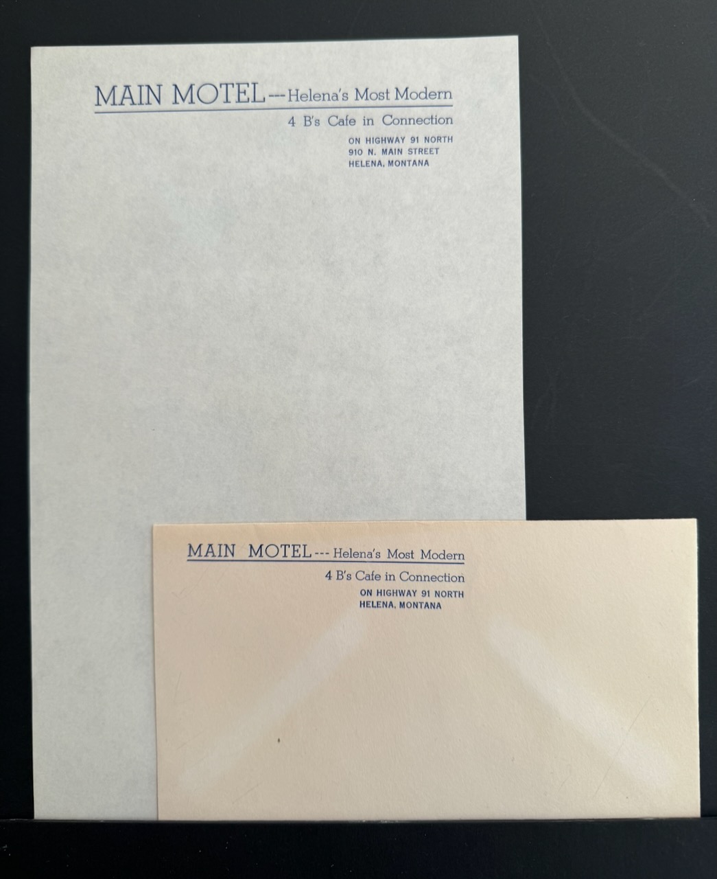 Main Motel Helena MT stationery image 4